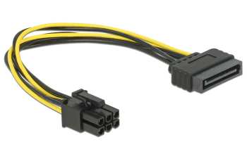 4043619829248 Delock Cable Sata 15 Pin Vers PCI Express 6 Pin